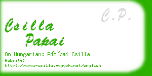 csilla papai business card